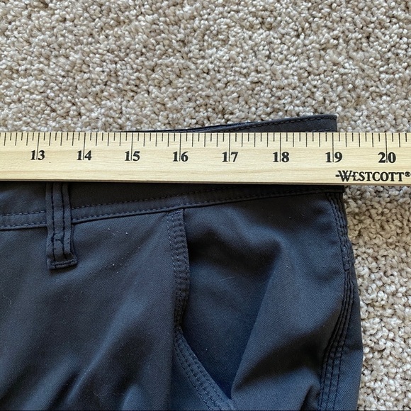 PRANA Zion Stretch Pants Nylon Outdoor Roll up Belted Dark Grey Size 38X32 - Picture 11 of 12